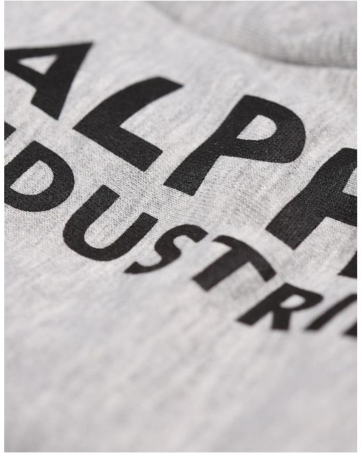Alpha Industries Gray Logo Print Basic Ai Sweat Shorts for men