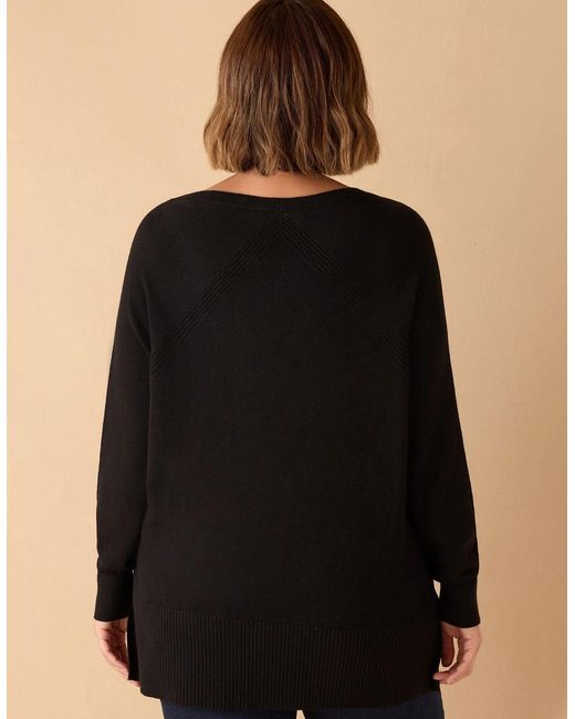 Live Unlimited London Black Round Neck Jumper