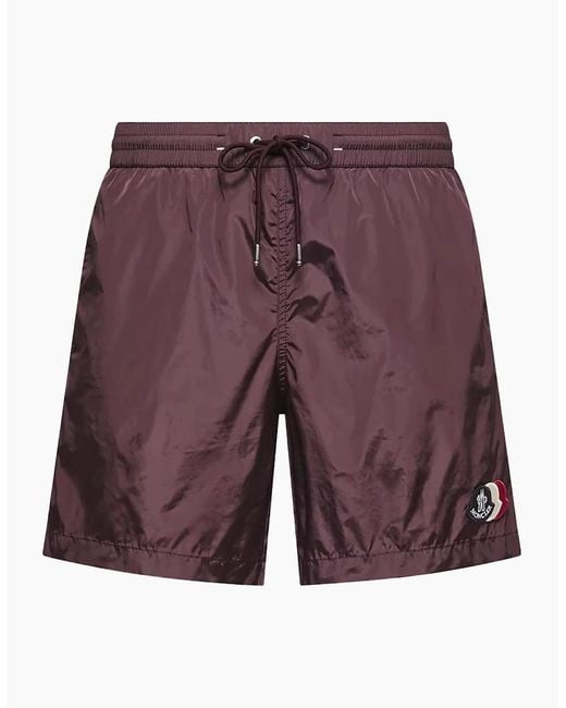 Moncler Purple Archive Logo Swimshorts for men
