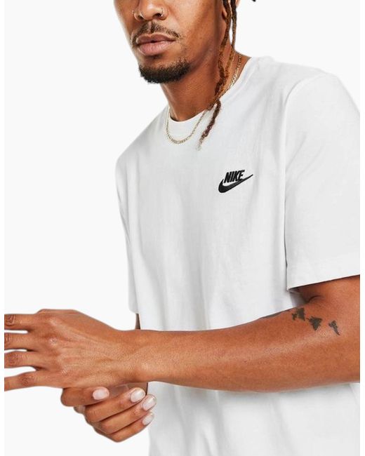 Nike White Ar4997 Club T Shirts Cotton for men