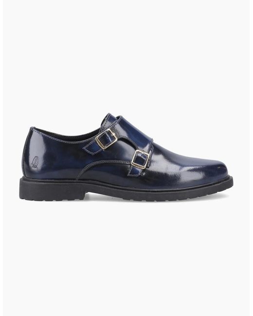 Hush Puppies Blue Verity Hi-Shine Monk Shoes