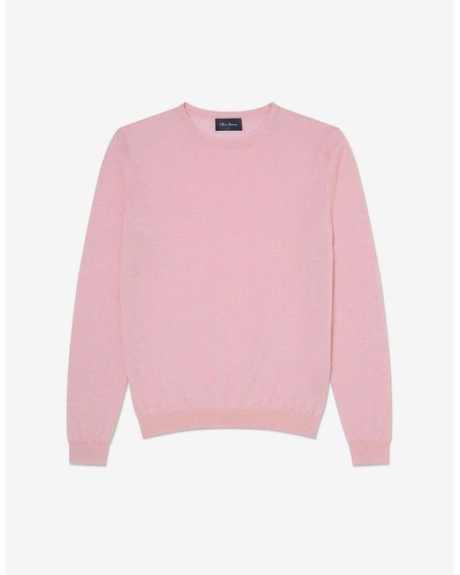 Oliver Sweeney Pink Merino Wool Crew Neck Jumper for men