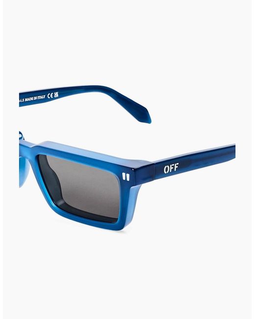 Off-White c/o Virgil Abloh Blue Tyler Rectangle Full Rim Sunglasses for men