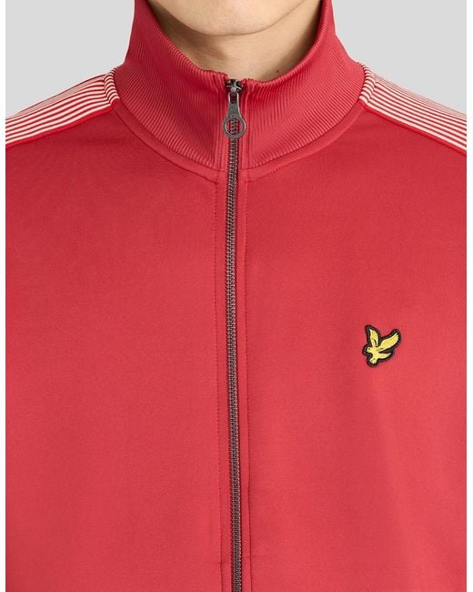 Lyle & Scott Red Striped Taped Track Jacket for men