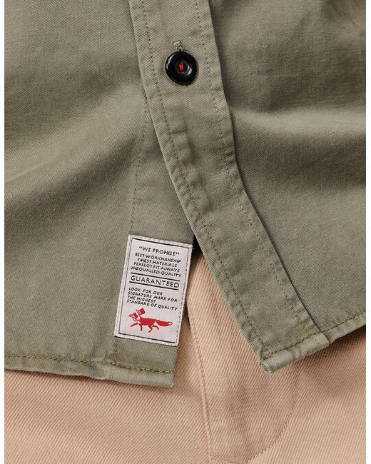 aubi Green Cole Twill Overshirt for men