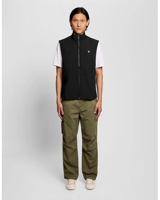 Lyle & Scott Black Mesh-Back Softshell Gilet for men