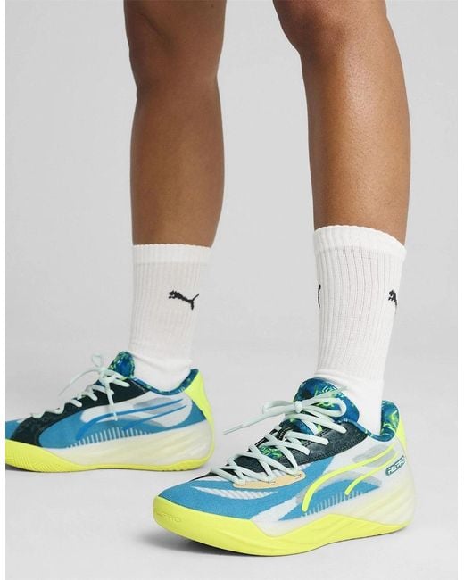 PUMA Green All Pro Nitro Hoops Dream Basketball Trainers for men