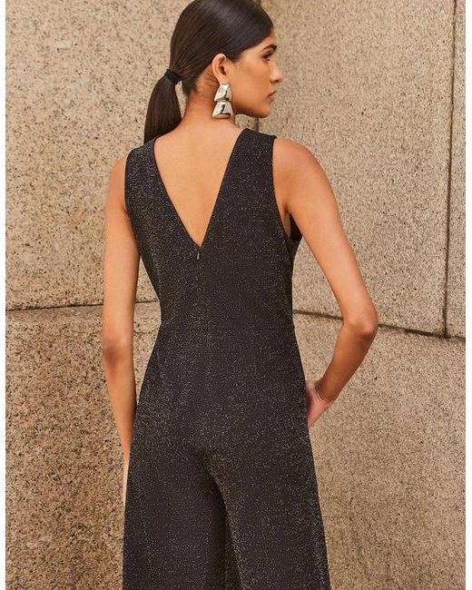 Ro&zo Natural Petite Indy Sparkle Ponte Jumpsuit