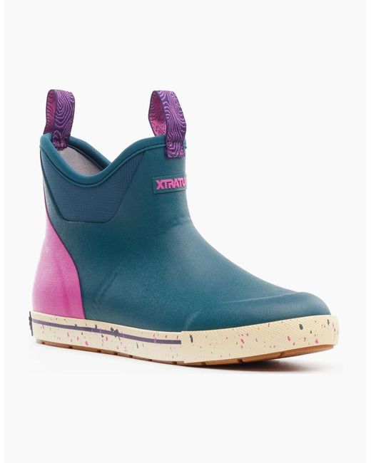 XtraTuf Pink Ankle Deck Camp Boot Rubber Wellington Boots