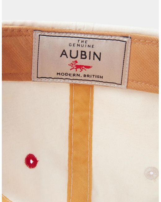 aubi White Hendwell Washed Twill Cap for men