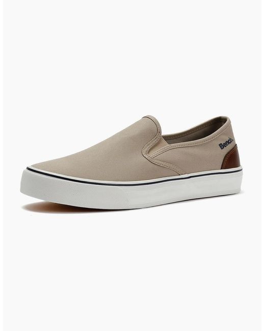 Bench Gray Dalton Canvas Slip On Sand Trainers for men