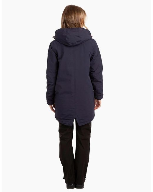Trespass Blue Hooded Snap Button Flap Pocket Solid Patterned Rain Jacket