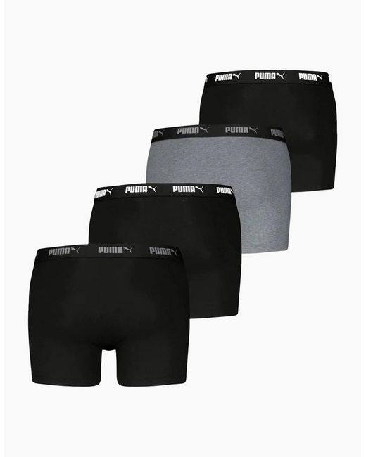 PUMA Black 4-Pack Everyday Boxer Briefs for men