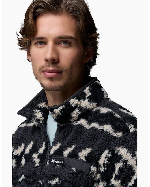 Columbia Black Rugged Ridge High Pile Half Zip Fleece Pullover for men