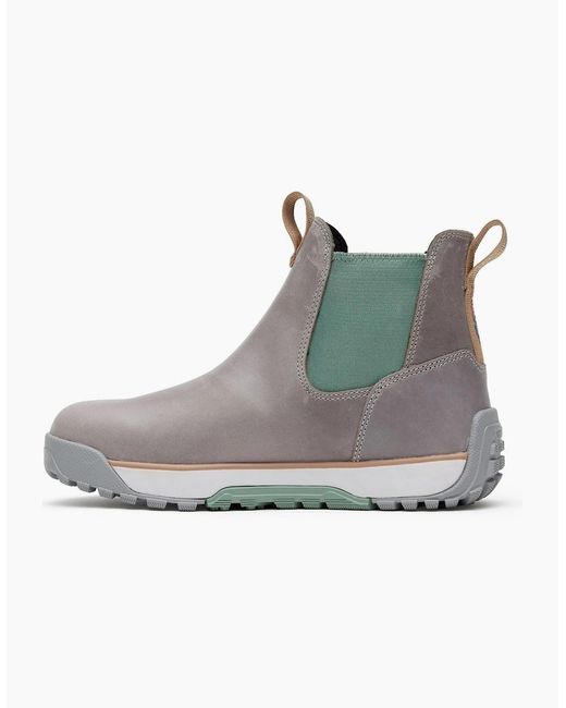 XtraTuf Gray Ankle Deck Leather Leather /Iceberg Wellington Boots