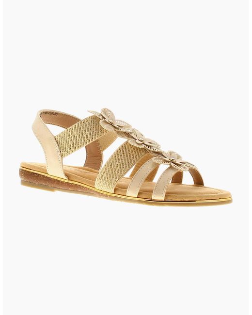 Apache Metallic Sandals Low Wedge Taper Elasticated Uk Size