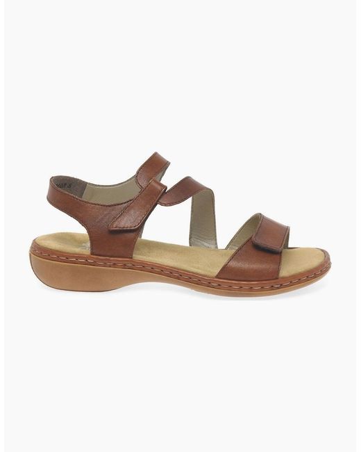 Rieker Brown Sphere Riptape Sandals