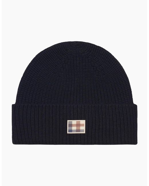 Aquascutum Blue Active Label Beanie Hat for men