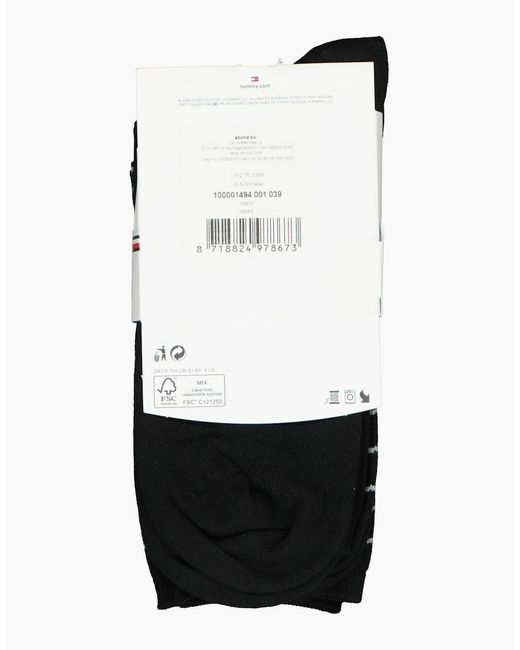 Tommy Hilfiger Black 2-Pack Small Stripe Socks