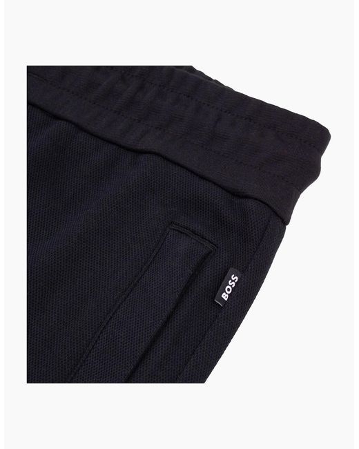 Boss Blue H-Lemont 101 Stretch Cotton Cuffed Hems Tracksuit Bottom 001 for men