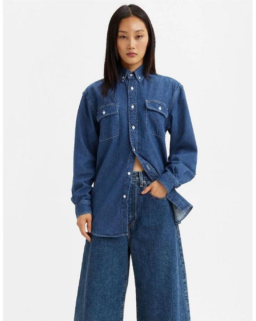 Levi's Blue Levi's Classic Denim Shirt With Chest Pocket for men