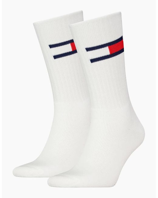 Tommy Hilfiger White 2-Pack Tommy Jeans Flag Logo Sports Socks for men