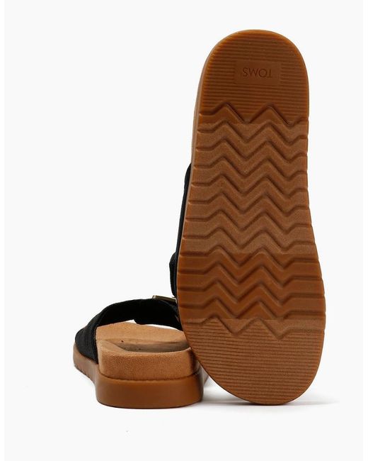 TOMS Black Marin Slide Canvas Sandals