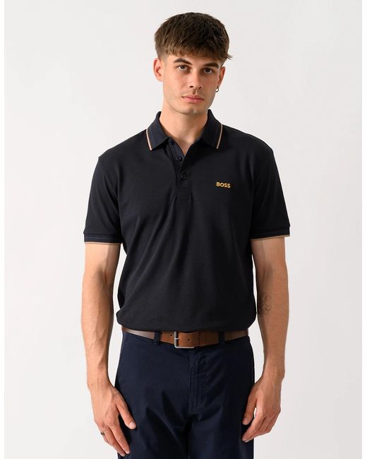 Boss Black Boss Paddy Cotton-Piqué Polo Shirt With Contrast Logo for men