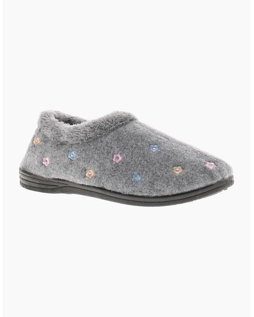 Strollers Gray Fluffy Slippers Buds Slip On Uk Size