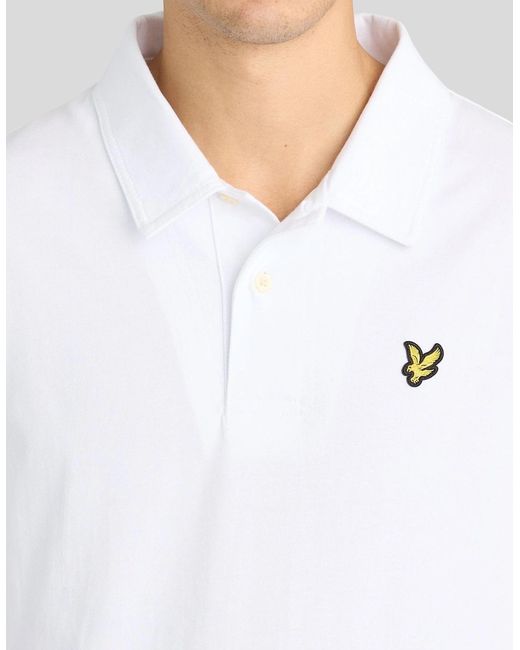 Lyle & Scott White Relaxed Cotton Jersey Polo Shirt for men