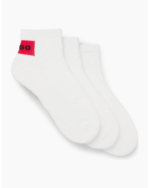 Boss White Pack Of Logo Ankle Socks for men