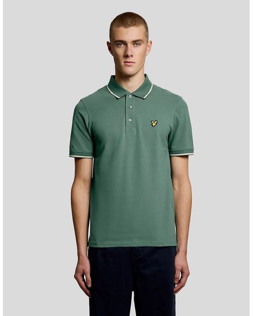 Lyle & Scott Green Tipped Polo Shirt for men