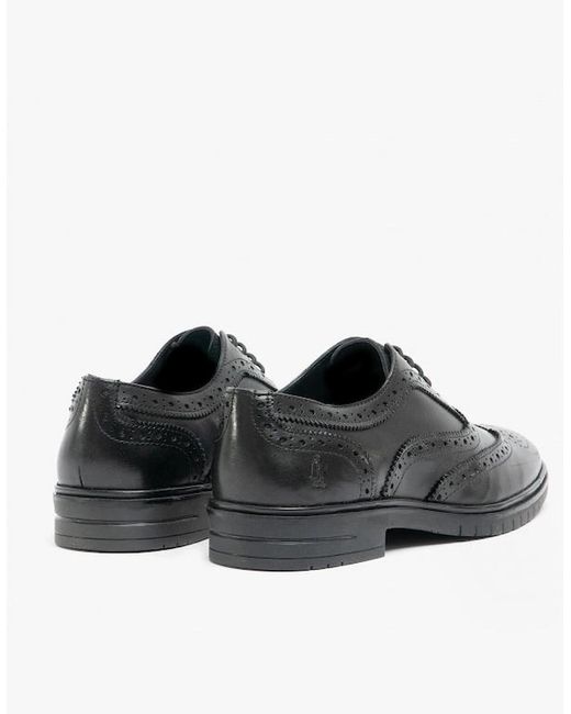 Hush Puppies Black Santiago Leather Oxford Brogue Shoes for men