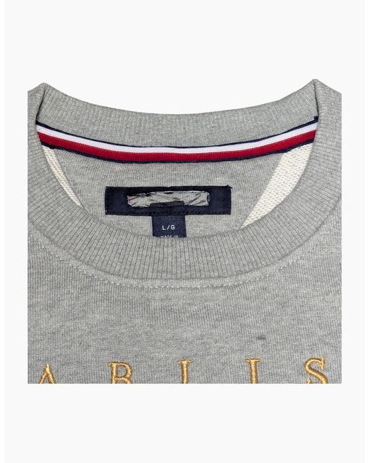 Tommy Hilfiger Gray Sweatshirts Signature Flag Fleece Pullover Crew Neck Jumper for men