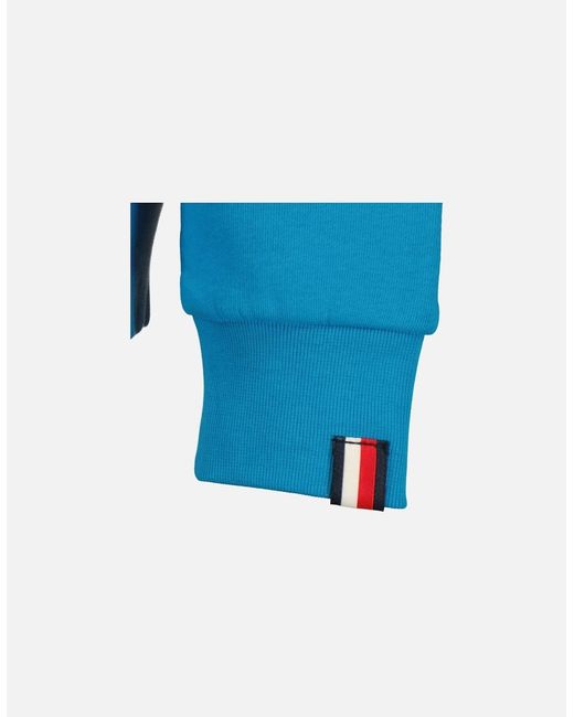 Tommy Hilfiger Blue Logo Print Hooded Sweatshirt for men