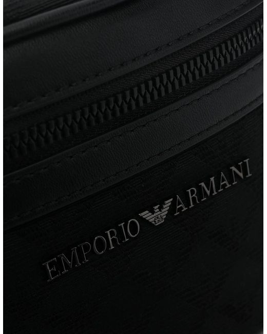 Emporio Armani Black Branded Belt Bag for men