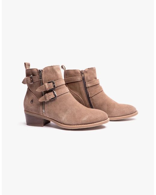 Hush Puppies Brown Jenna Leather Ankle Boots Taupe