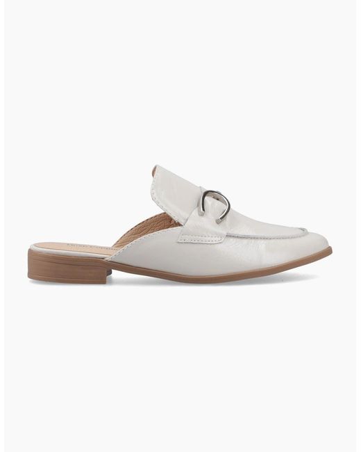 Hush Puppies White Calla Leather Ivory Mules