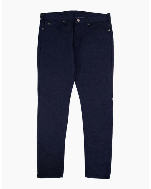 Emporio Armani Blue J06 Slim Fit Cotton Blend Armure Trouser 095 for men