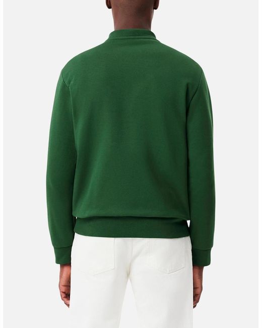 Lacoste Green Sweatshirt Crew Neck Fleece Brushed Cotton Winter Jumper for men