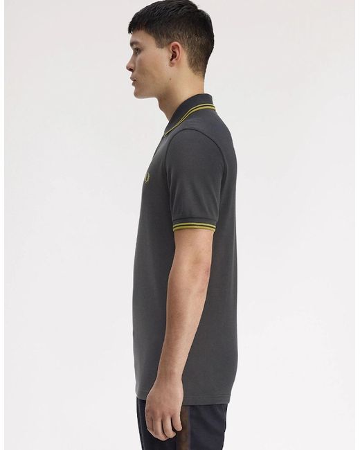 Fred Perry Gray Twin Tipped Polo Shirt for men