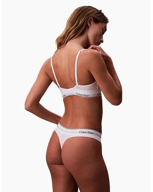 Calvin Klein White Icon Cotton Modal Thong