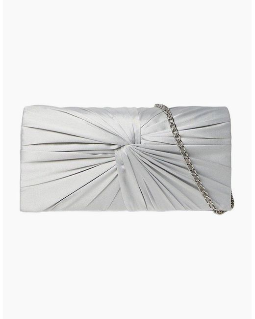 Dorothy Perkins Gray Beauty Satin Twisted Clutch Bag