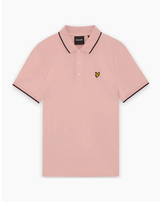 Lyle & Scott Pink Lyle & Scott Tipped Polo Shirt Grapefruit for men