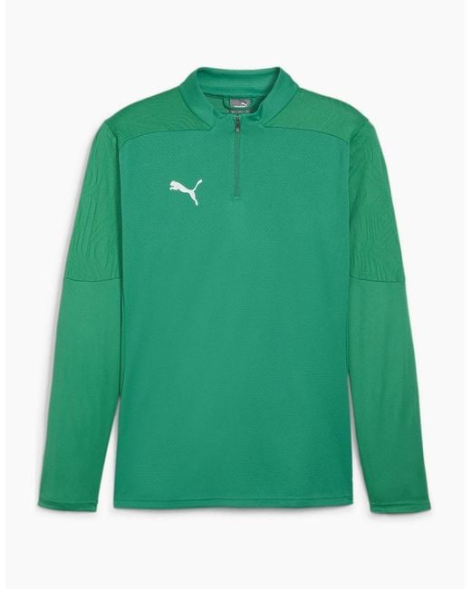 PUMA Green Teamfinal Training 1 4 Zip Fleece for men