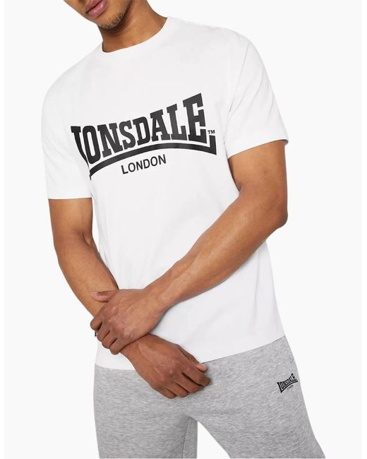 Lonsdale Black T Shirts Essential Logo Crew Neck Tee
