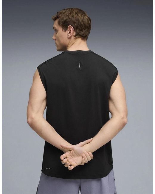 PUMA Black Run Coolcell Performance Gym Vest for men