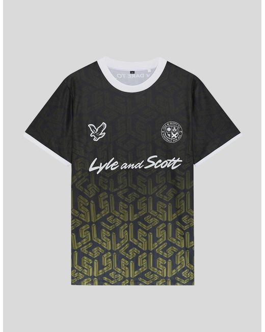 Lyle & Scott Black Ombre Emblem Football Shirt for men