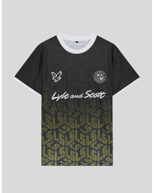 Lyle & Scott Black Sports Ombre Emblem Football Shirt for men