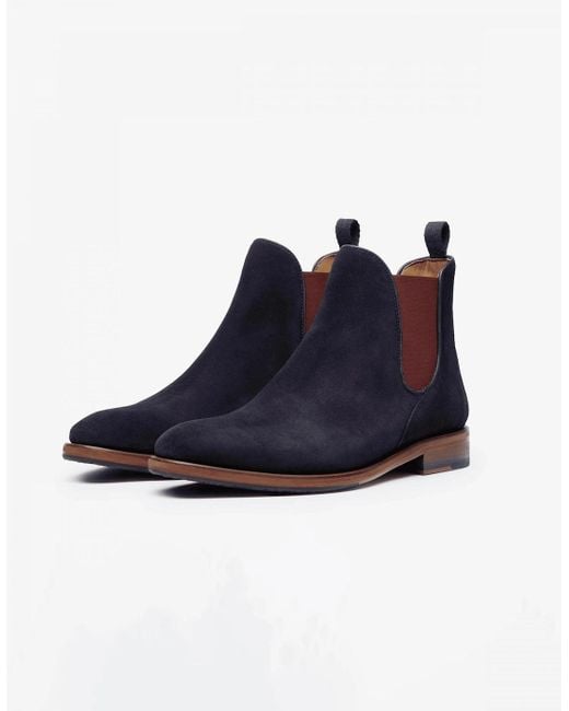 Oliver Sweeney Blue Andante Suede Chelsea Boots for men